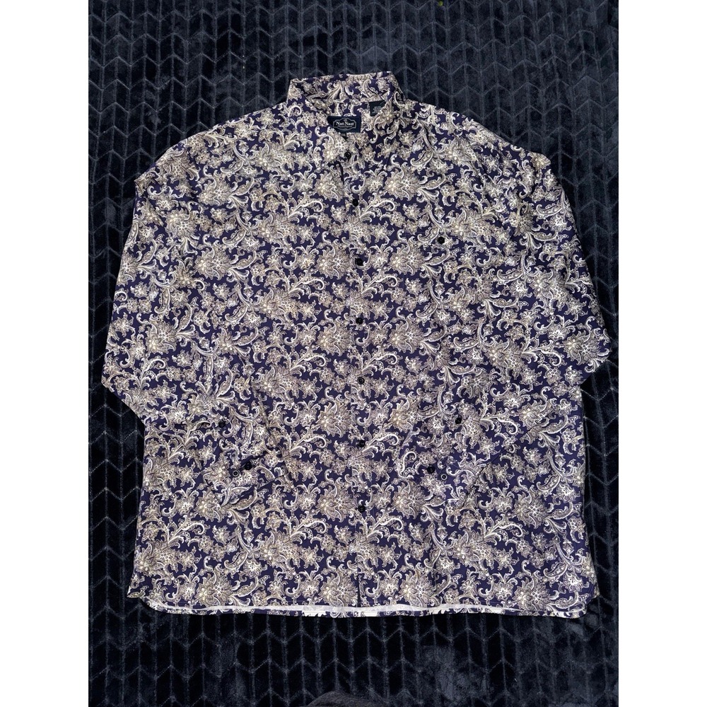 Nat Nast Mens Button Up Silk All Over Print‎ Camp Long Sleeve Size 2XL